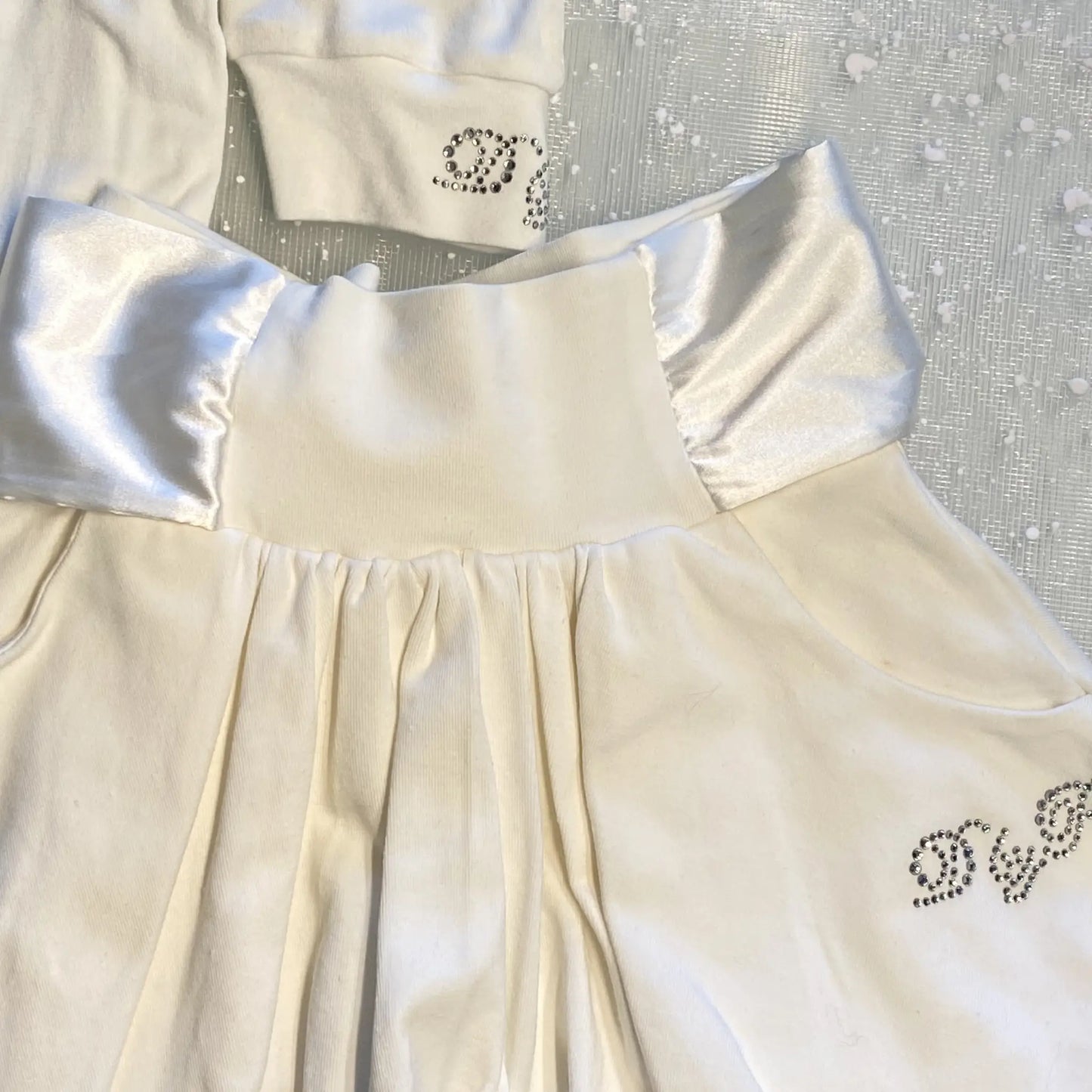 Completo elegante bimba maglia + gonna BIANCO