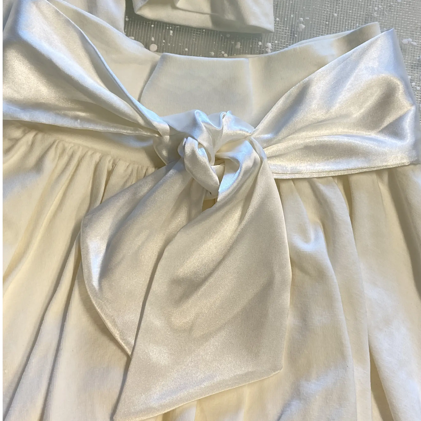 Completo elegante bimba maglia + gonna BIANCO