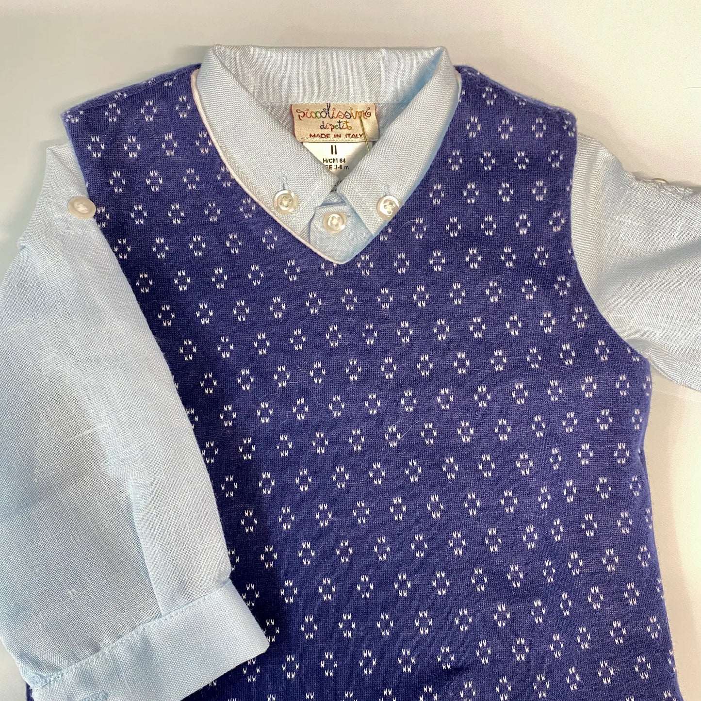 Camicetta Neonato Azzurra 3/6 Mesi