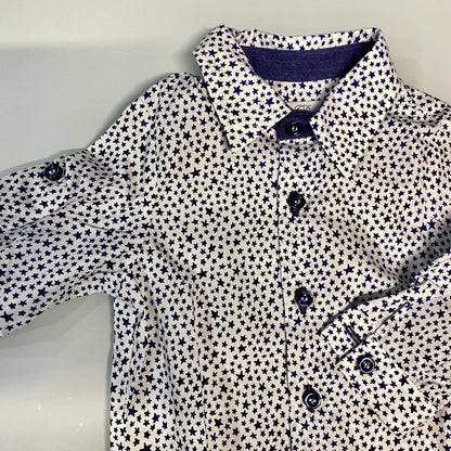 Camicia Neonato Fantasia Stelle Blu Navy | I Delfi Creazione Outlet