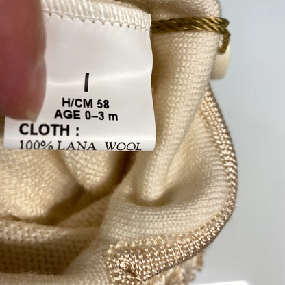 Tutina Neonato 100% Lana Avorio | Piccolissimi di Petit Outlet