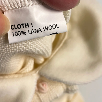 Tutone Neonata Bon Ton con Rouches in lana pura