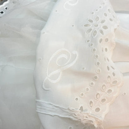 Robe longue de baptême en dentelle Sangallo