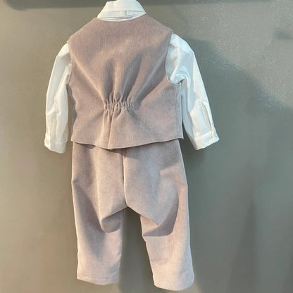 Completo da Battesimo e Cerimonia per Neonato in Velluto