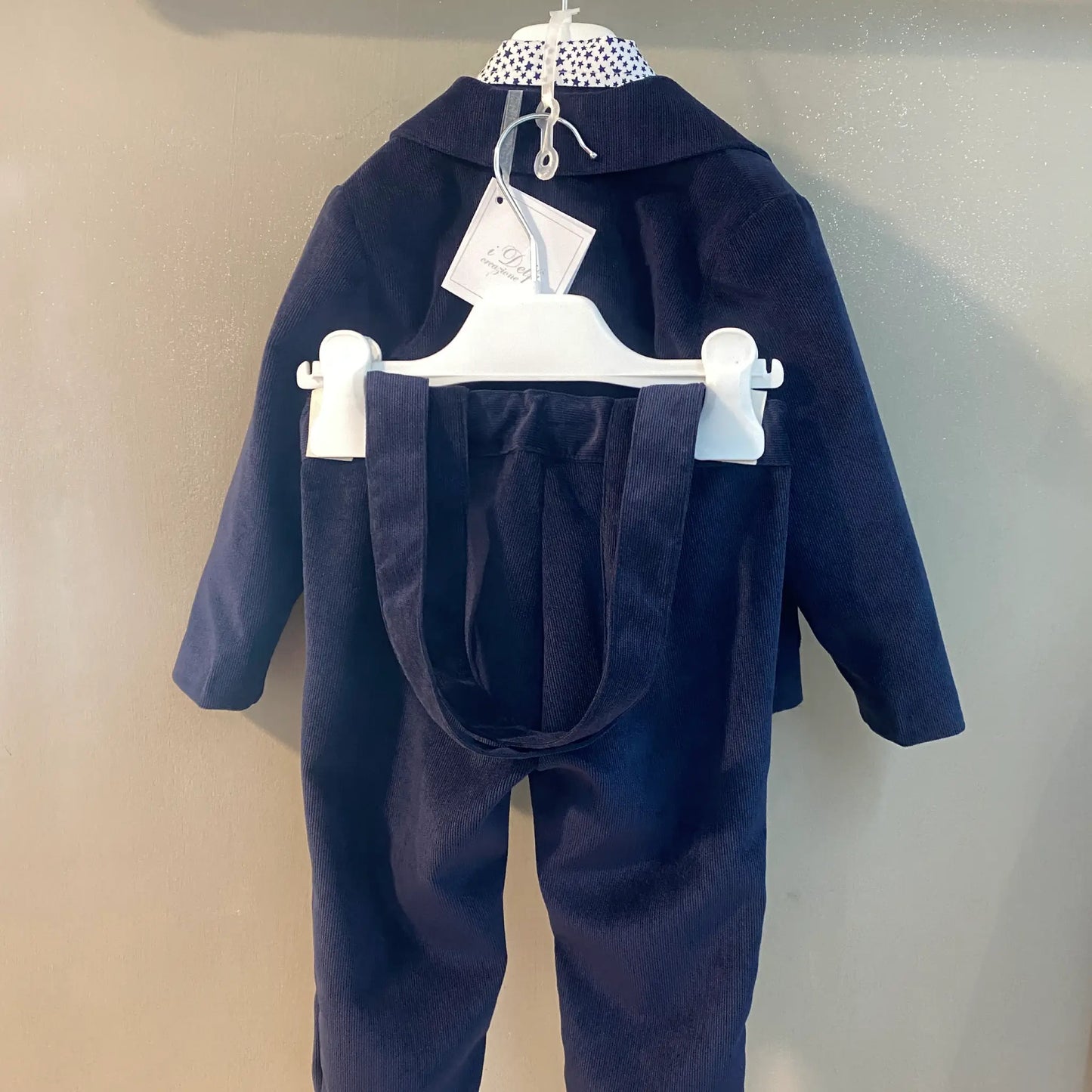 Completo da Battesimo e Cerimonia per Neonato in Velluto