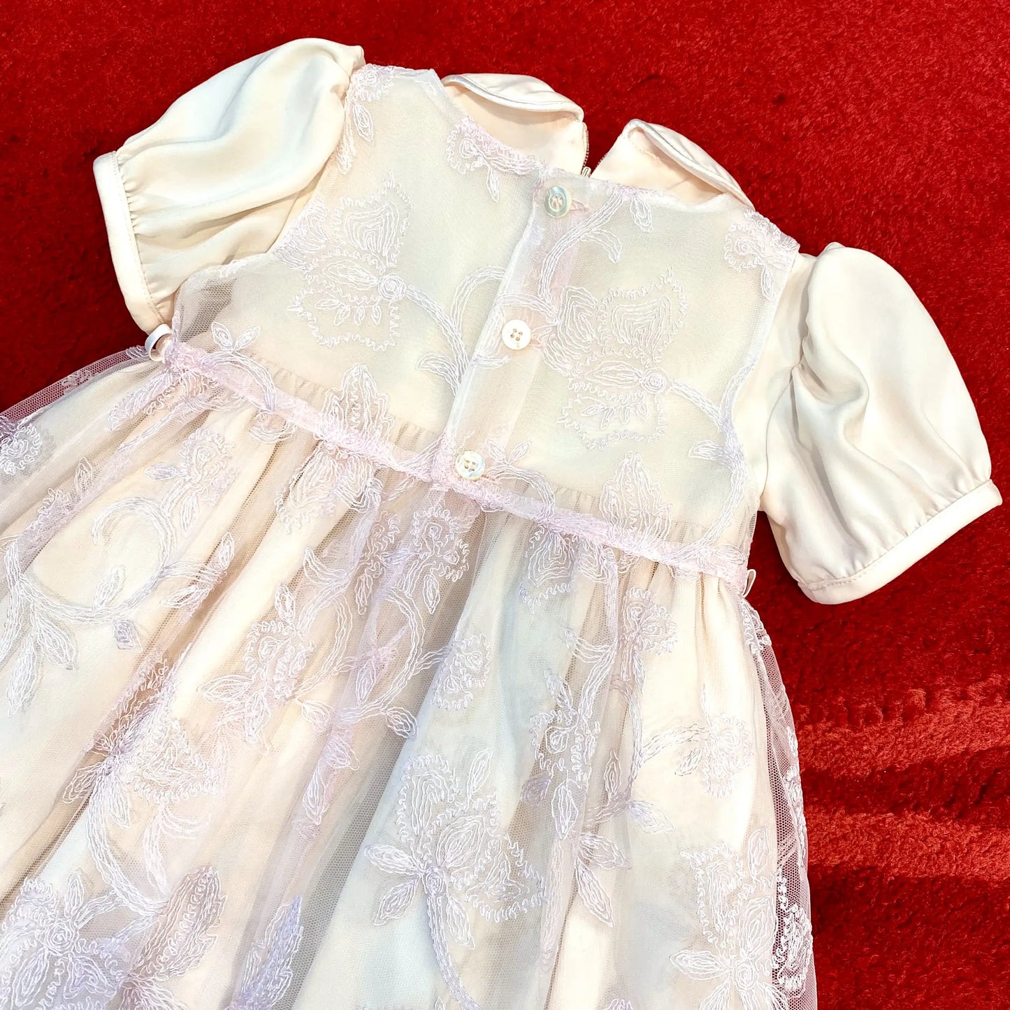 Abito Romantico da Battesimo in seta per Bambina