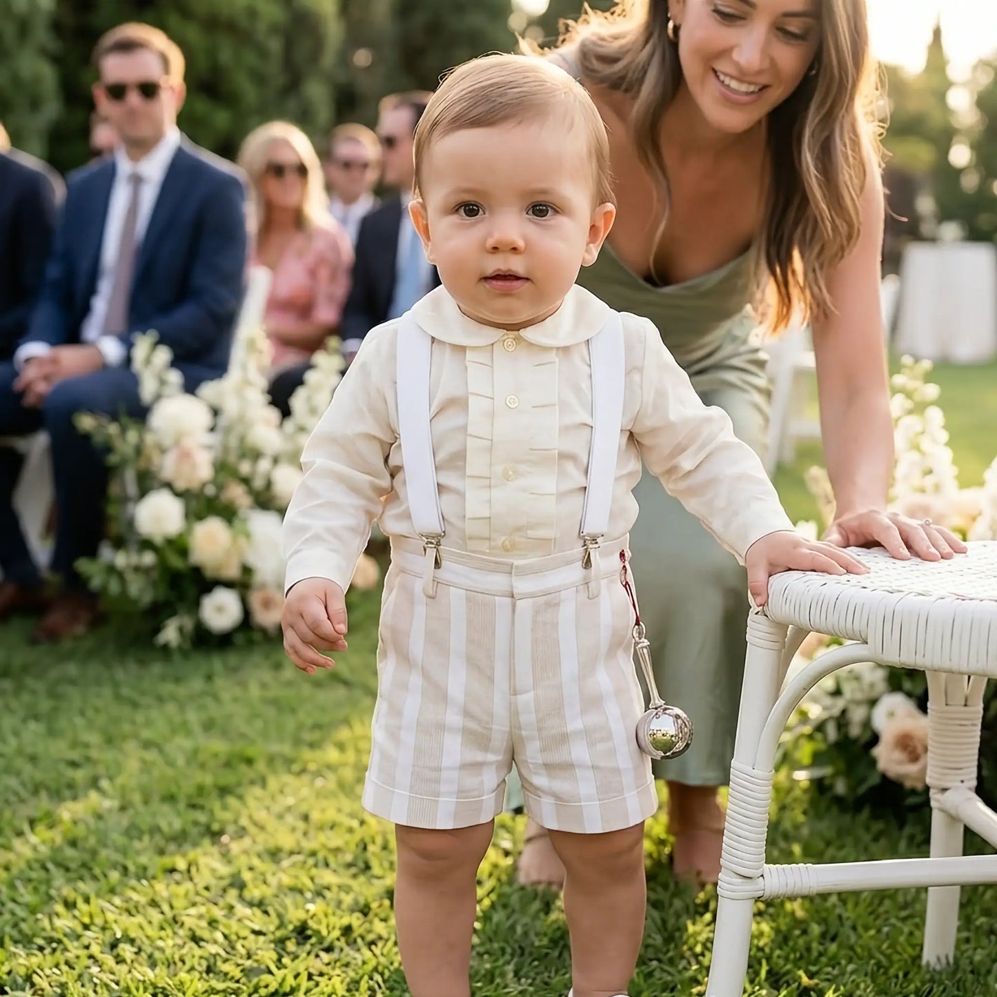 Abbigliamento elegant battesimo estivo per bambino. OUTLET