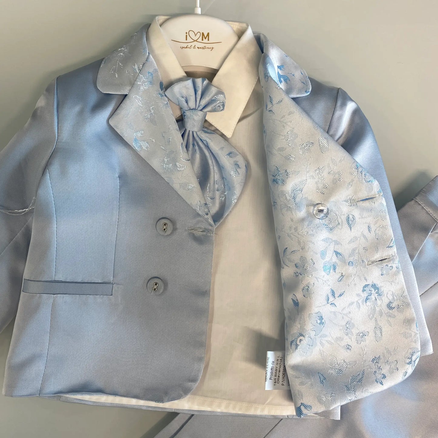 Robe de Baptême Bébé Bleu Ciel
