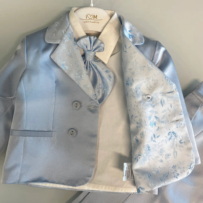 Robe de Baptême Bébé Bleu Ciel