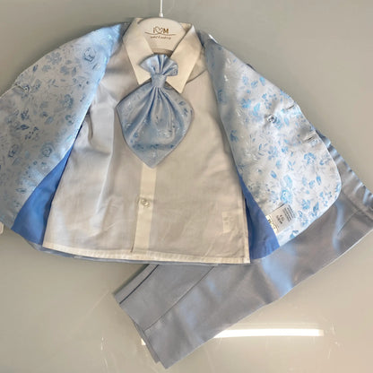 Robe de Baptême Bébé Bleu Ciel
