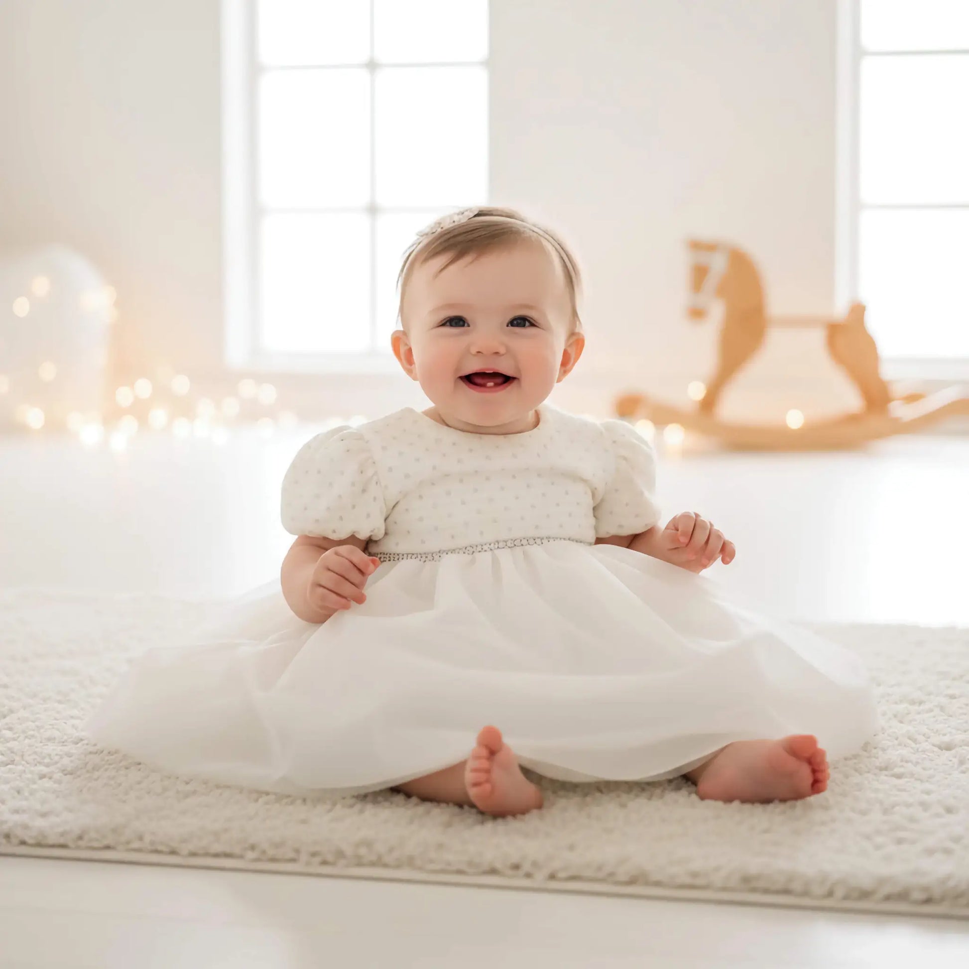 Abito da battesimo bimba 6 o 9 mesi lana in outlet