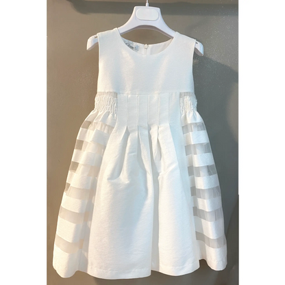 Abito da Cerimonia Bambina Elegante in tessuto Jacquard e Organza