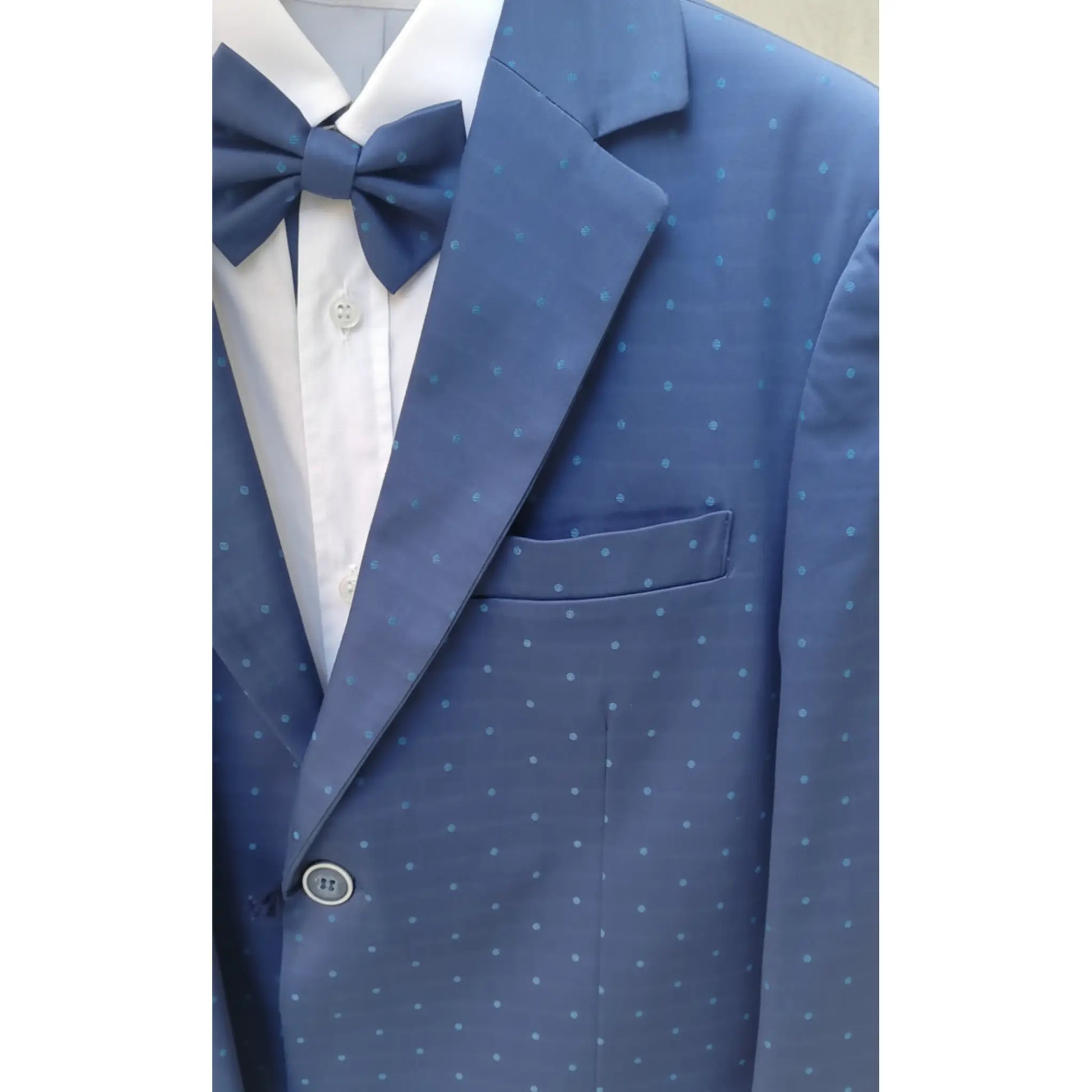 Abito da Cerimonia Blu Royal a micro pois 