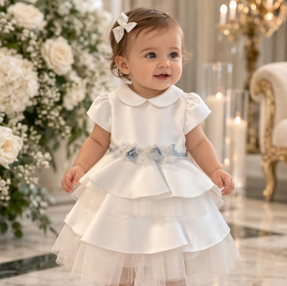 Abito da cerimonia per bambina di 12 mesi in tessuto Mikado in OUTLET