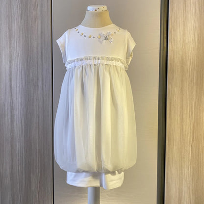 Abito da cerimonia bambina 6 e 7 anni in bianco