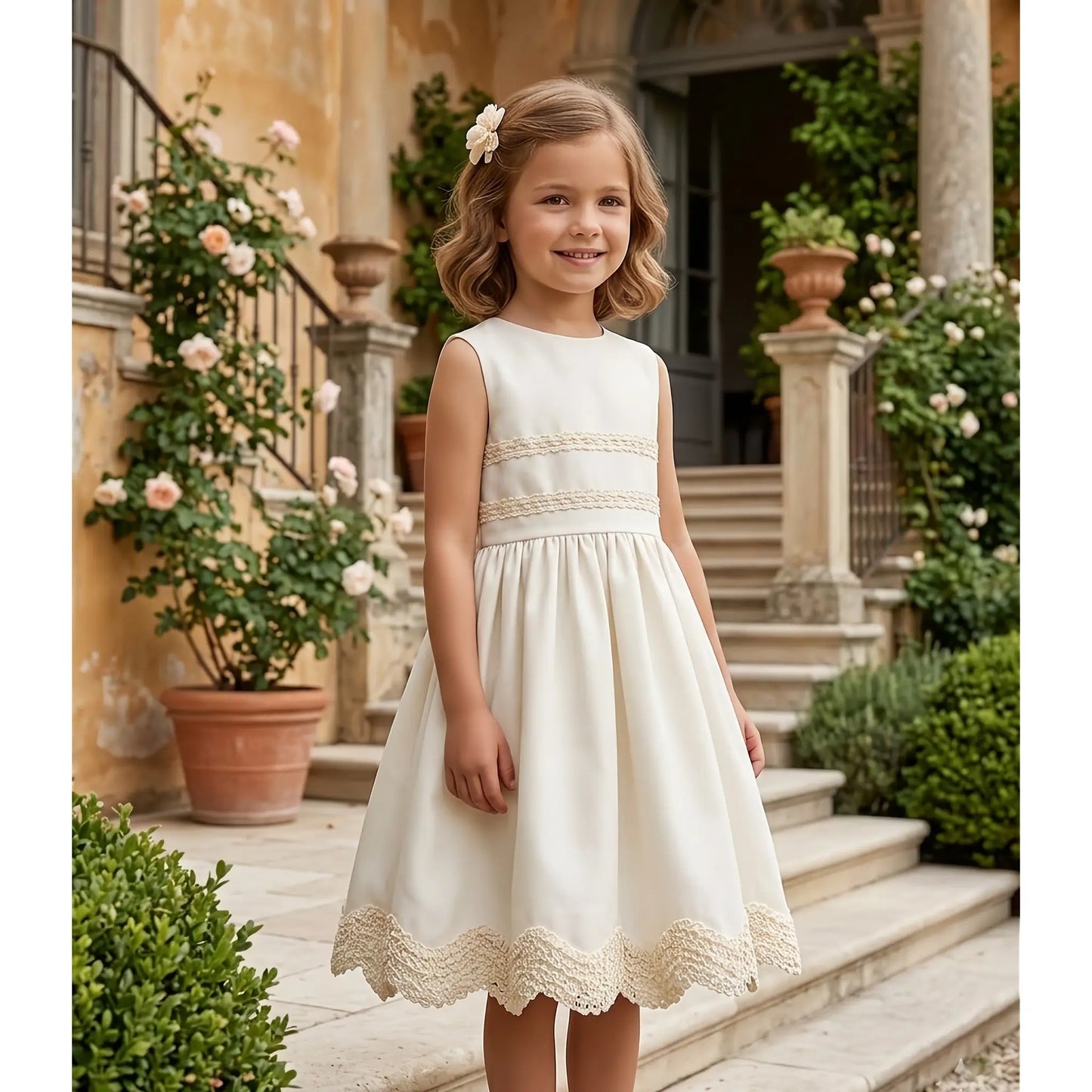 Abito da Cerimonia Beige per bambina di 6 anni in OUTLET