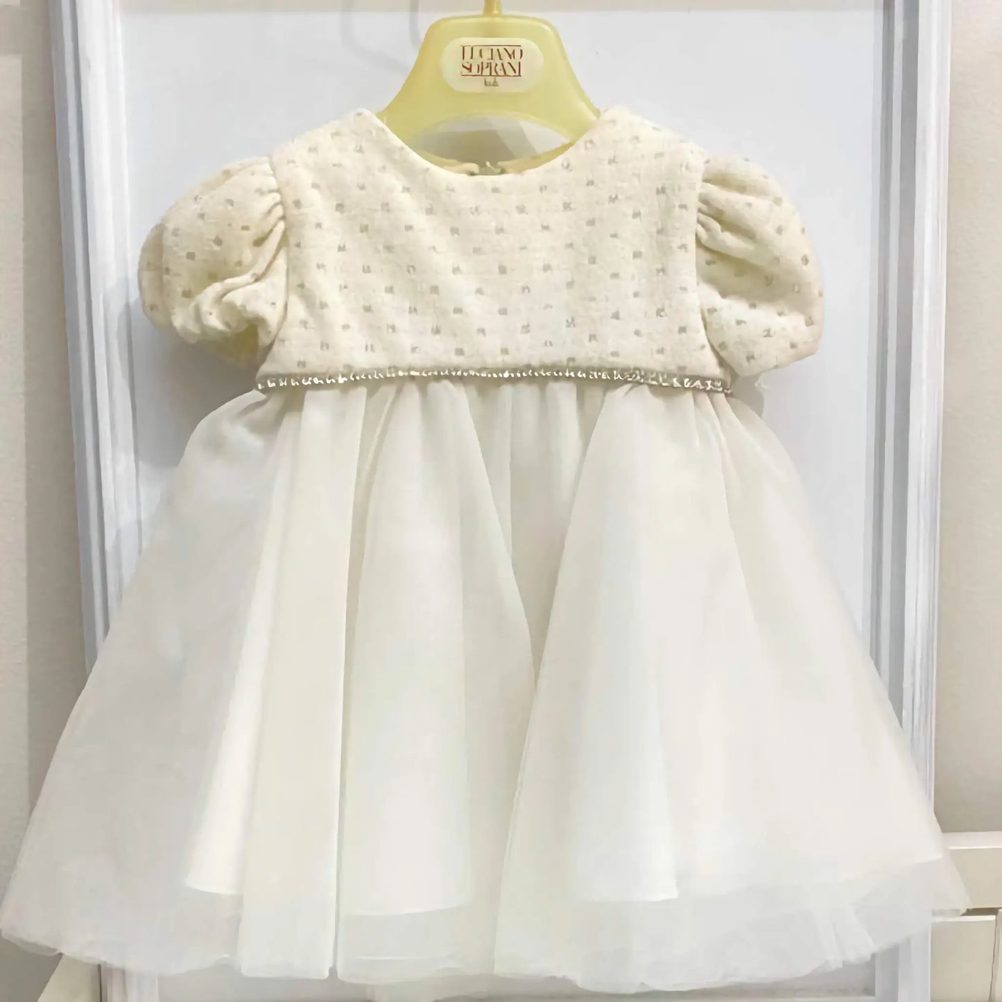 Abito in lana e tulle da cerimonia per neonata