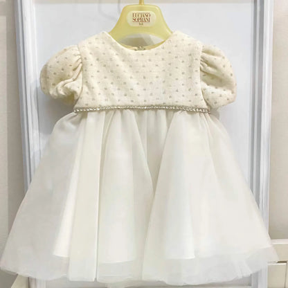 Abito in lana e tulle da cerimonia per neonata