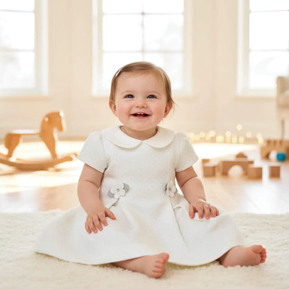 Abito da cerimonia bianco per neonata in offerta outlet