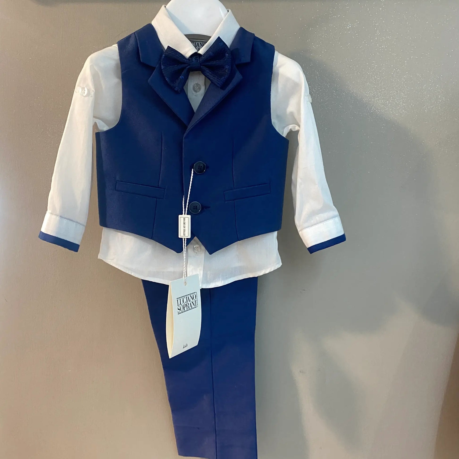 Abito da Cerimonia Blu per neonato da 6 a 9 mesi in offerta OUTLET