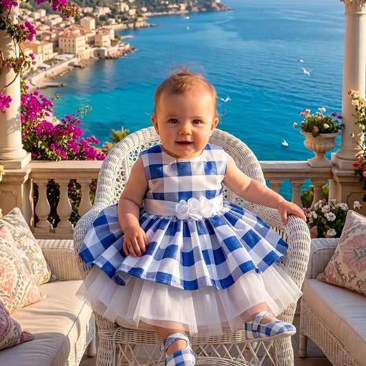 Abito da Cerimonia colorato per bambina di 9 mesi in OUTLET