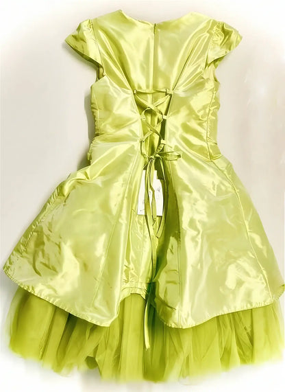 Abito da cerimonia verde per bambina in offerta