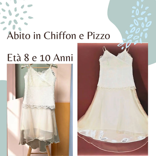 Abito in chiffon e pizzo per bambina di 8 anni