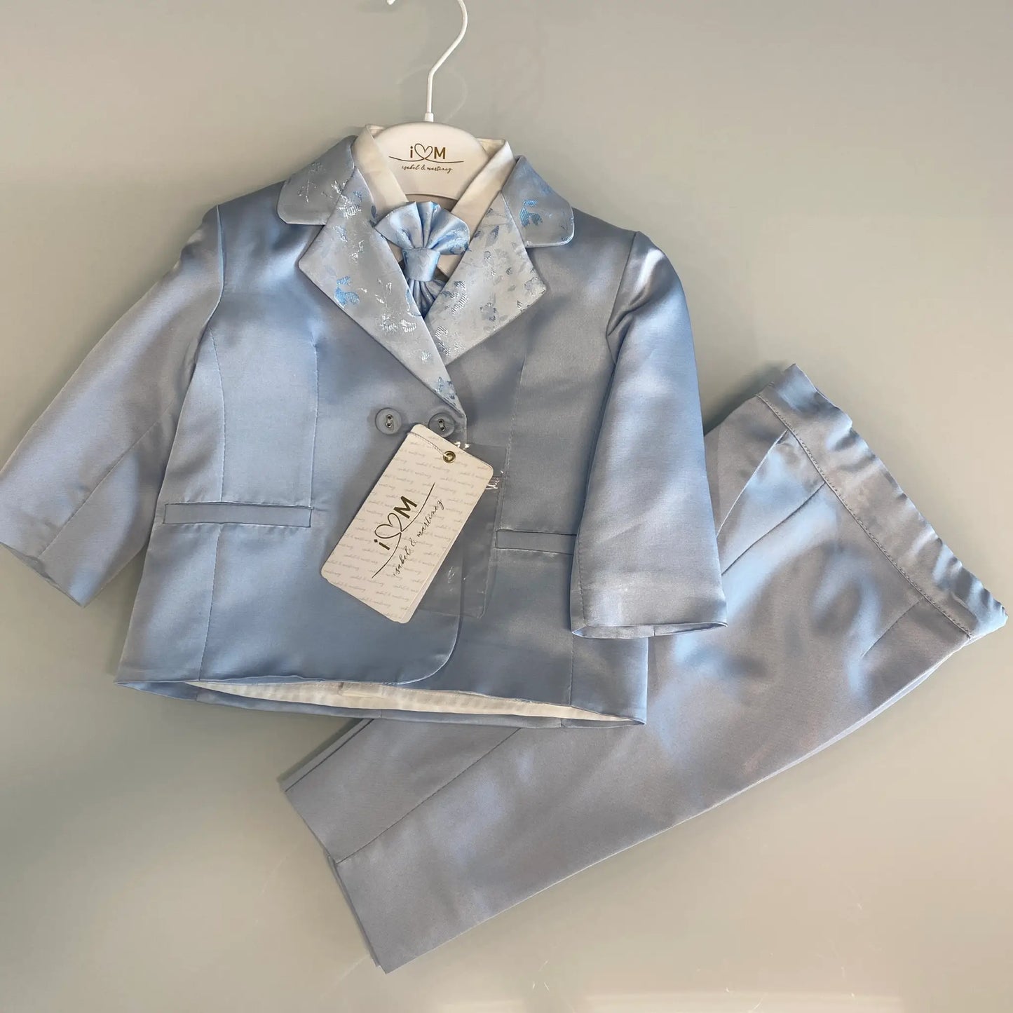 Robe de Baptême Bébé Bleu Ciel