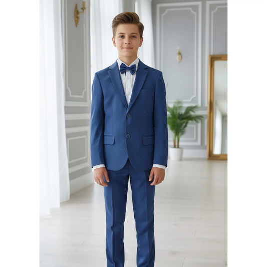 Abito Completo Blu Royal a micro pois per ragazzo 14 e 16 anni