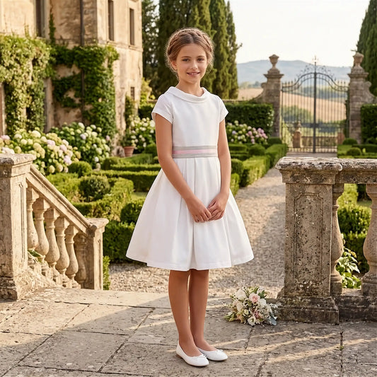 Abito da comunione bianco per bambina in Outlet