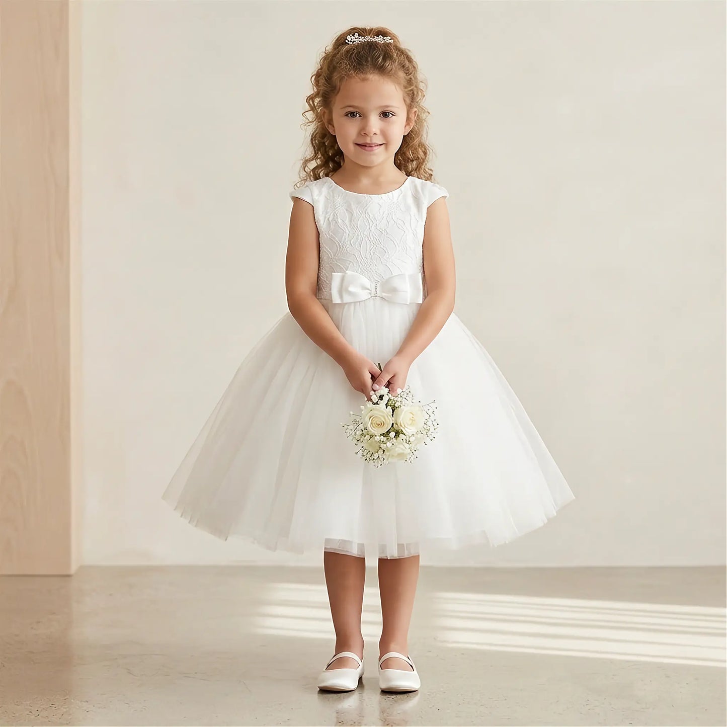 Abito da Damigella 5 Anni in pizzo e tulle in OUTLET