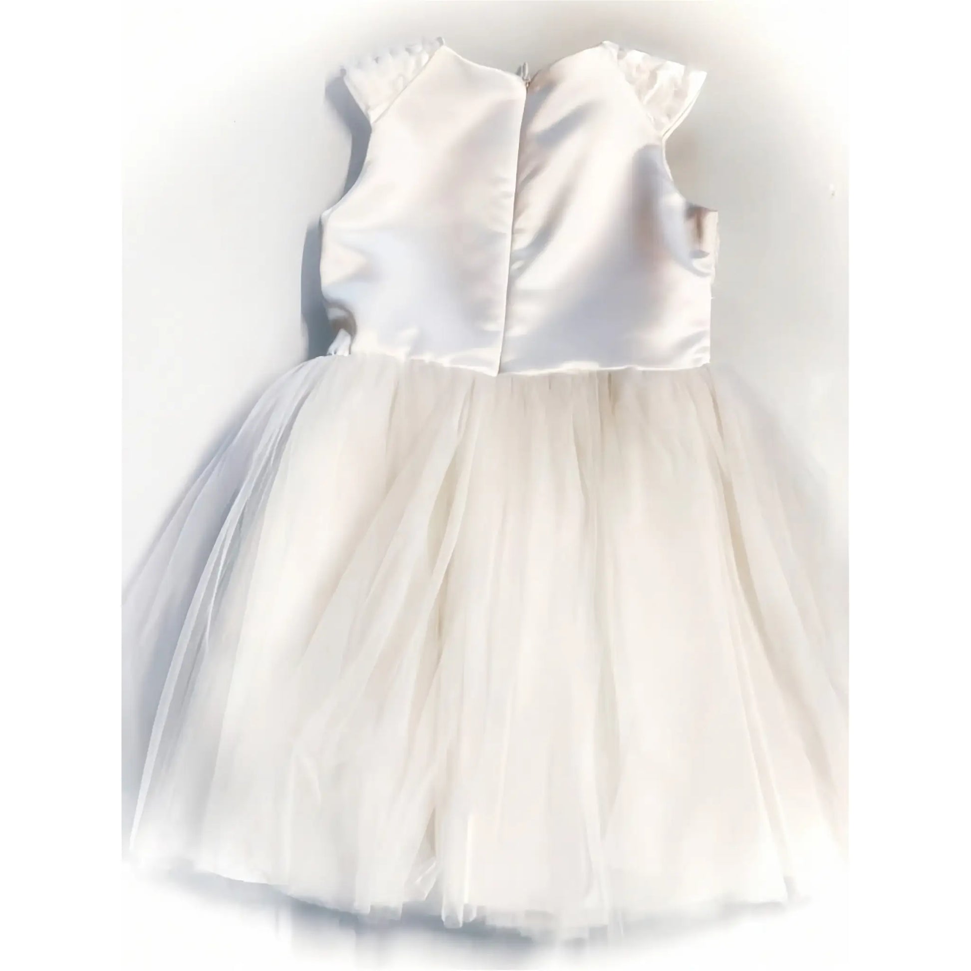 Abito damigella per bambina di 5 anni in pizzo e tulle e rouches