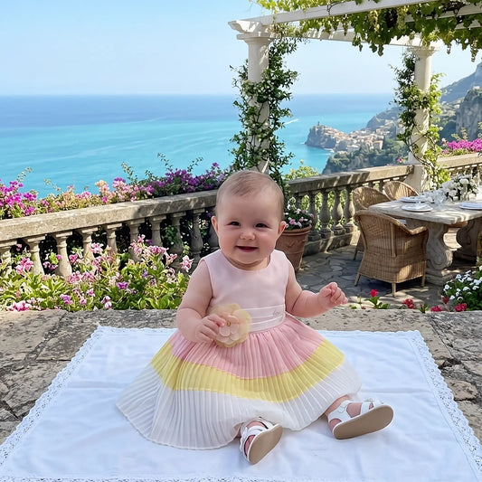 Abito elegante bambina per cerimonie estive firmato Luciano Soprani in OUTLET