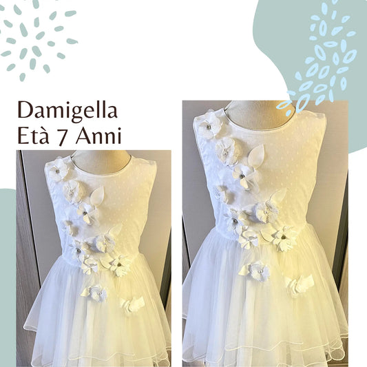 Abito per matrimonio o da damigella in tulle e lavorazioni