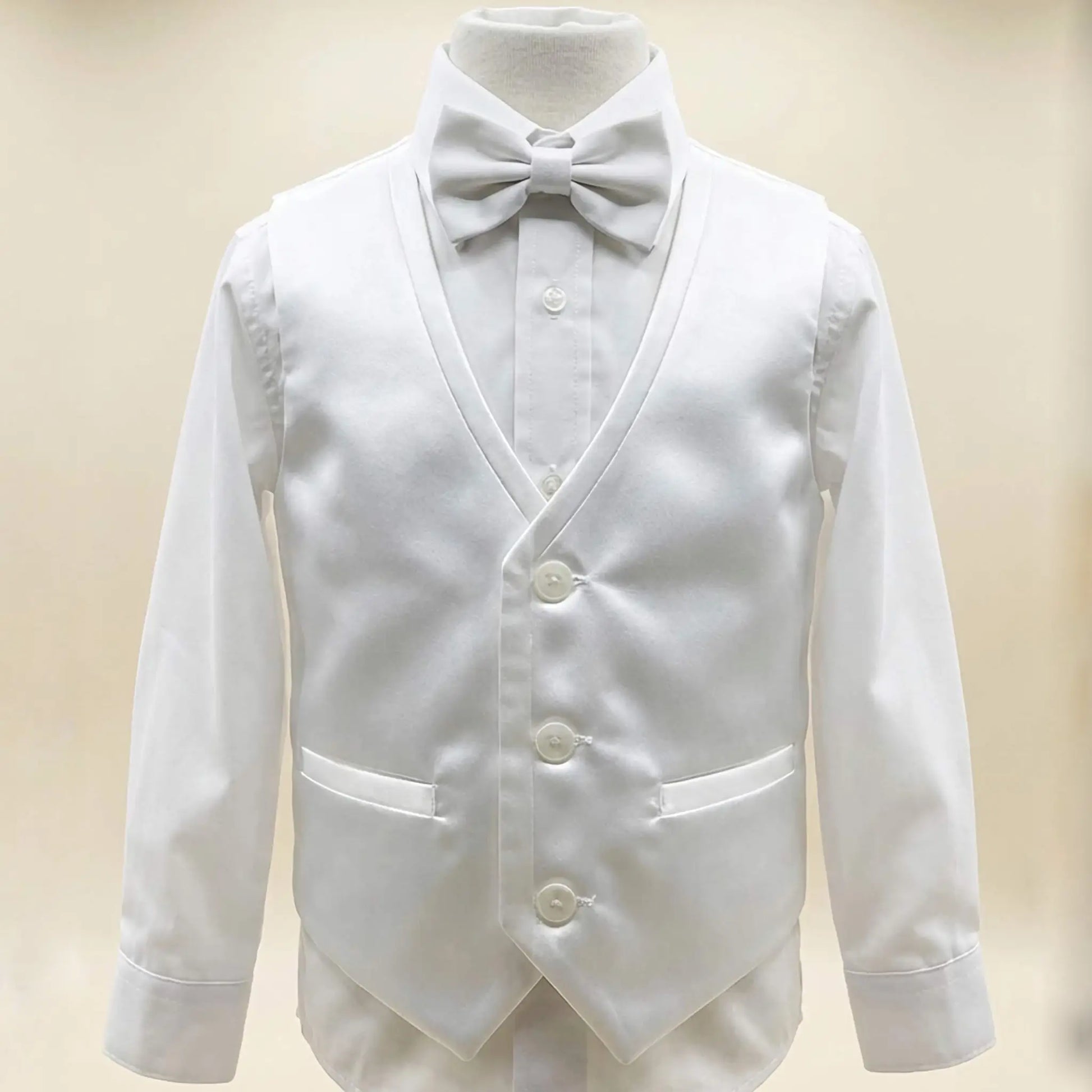 Abito per paggetto in shantung di cotone e raso. Bambino Outlet