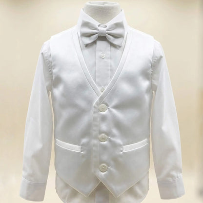 Abito per paggetto in shantung di cotone e raso. Bambino Outlet