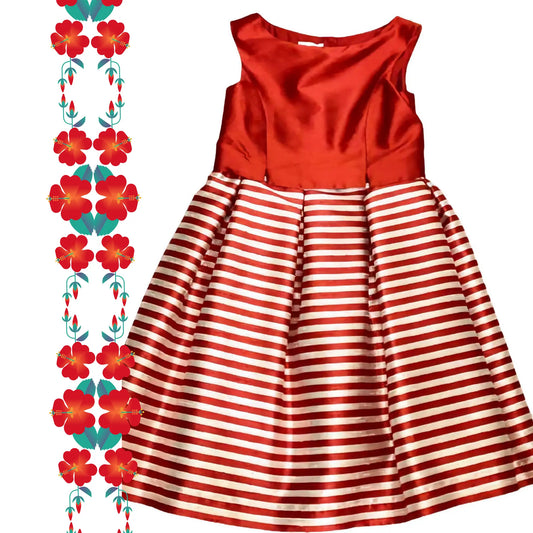 Abito in seta color rosso da damigella