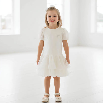 Abito tubino bianco per bambina in outlet