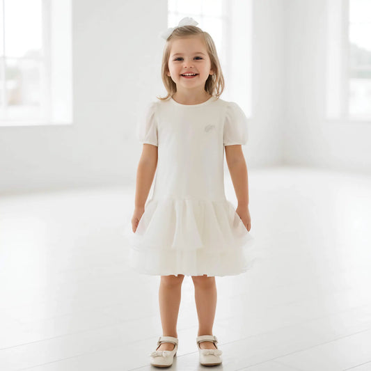 Abito tubino bianco per bambina in outlet