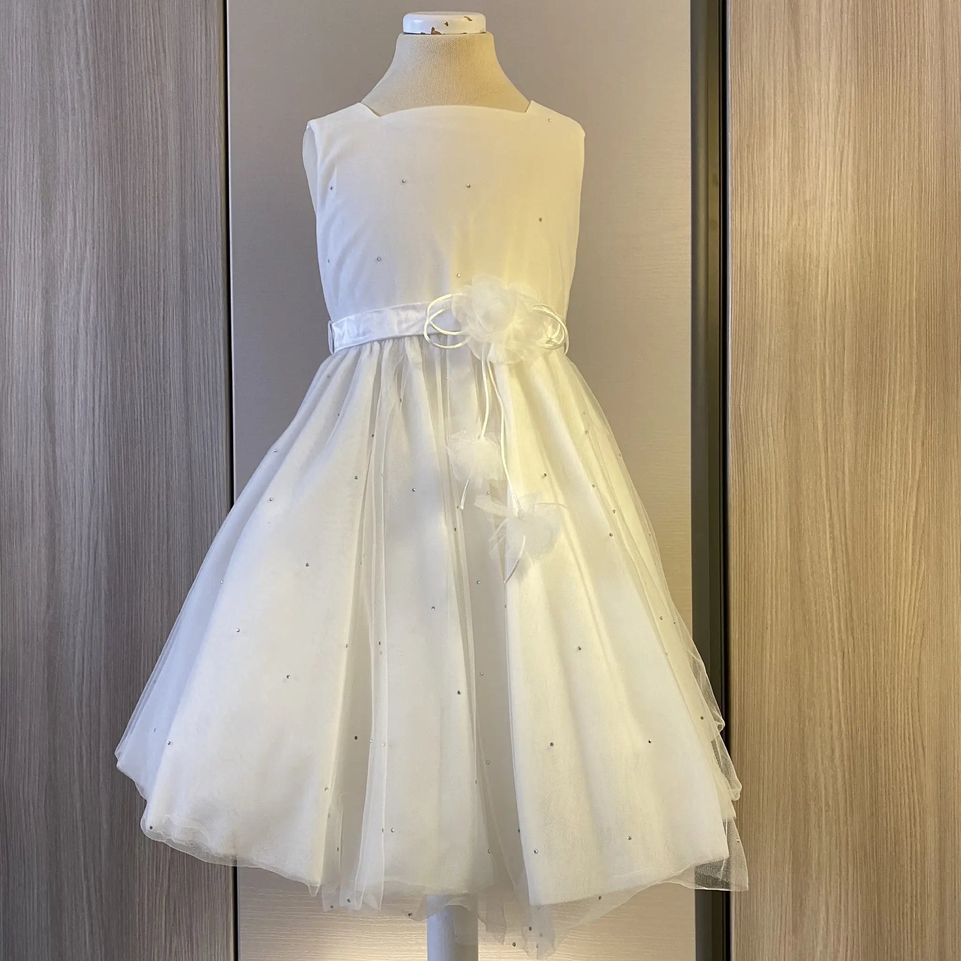 Abito in tulle bianco per matrimonio, bambina 8 anni