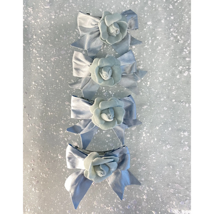 Accessorio per capelli bambina per cerimonia invernale colore azzurro