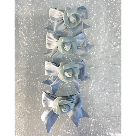 Accessorio per capelli bambina per cerimonia invernale colore azzurro