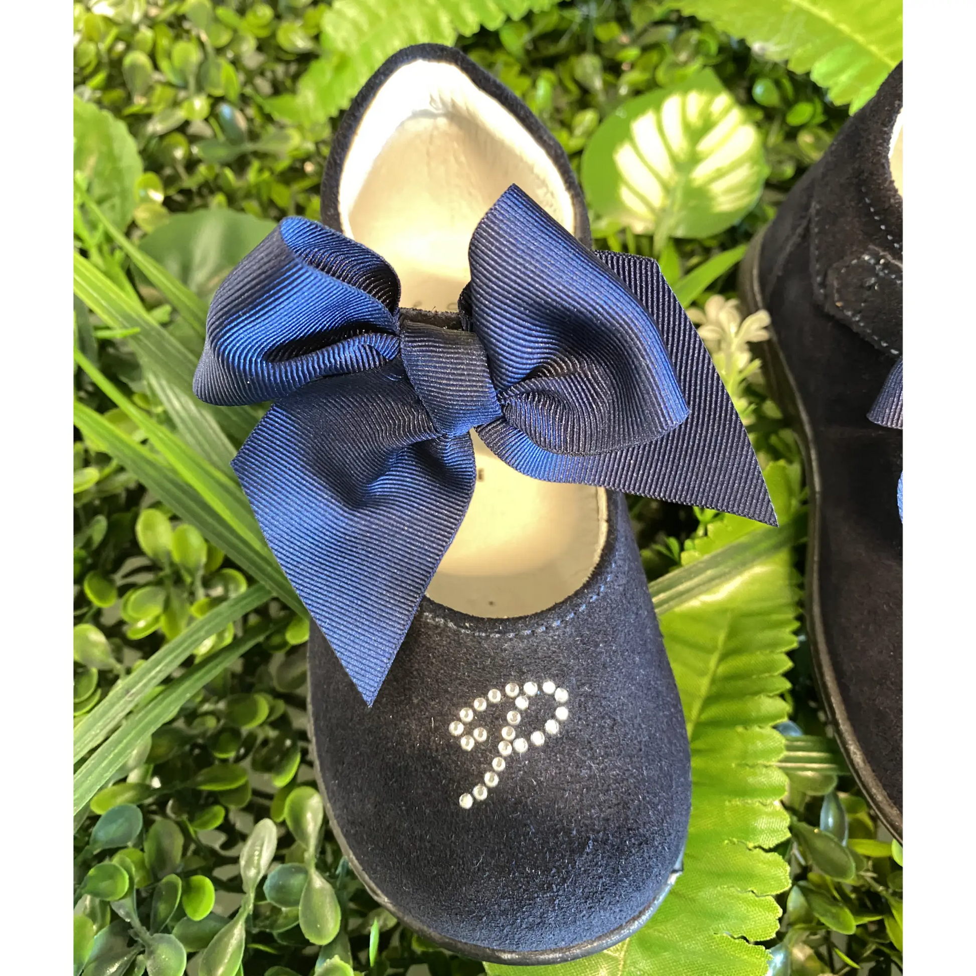 Ballerina scamosciata blu da cerimonia numero 21
