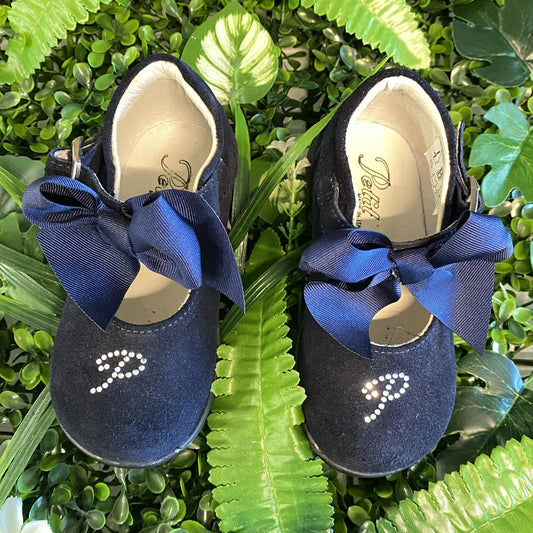 Ballerine blu per feste autunno - inverno da bambina