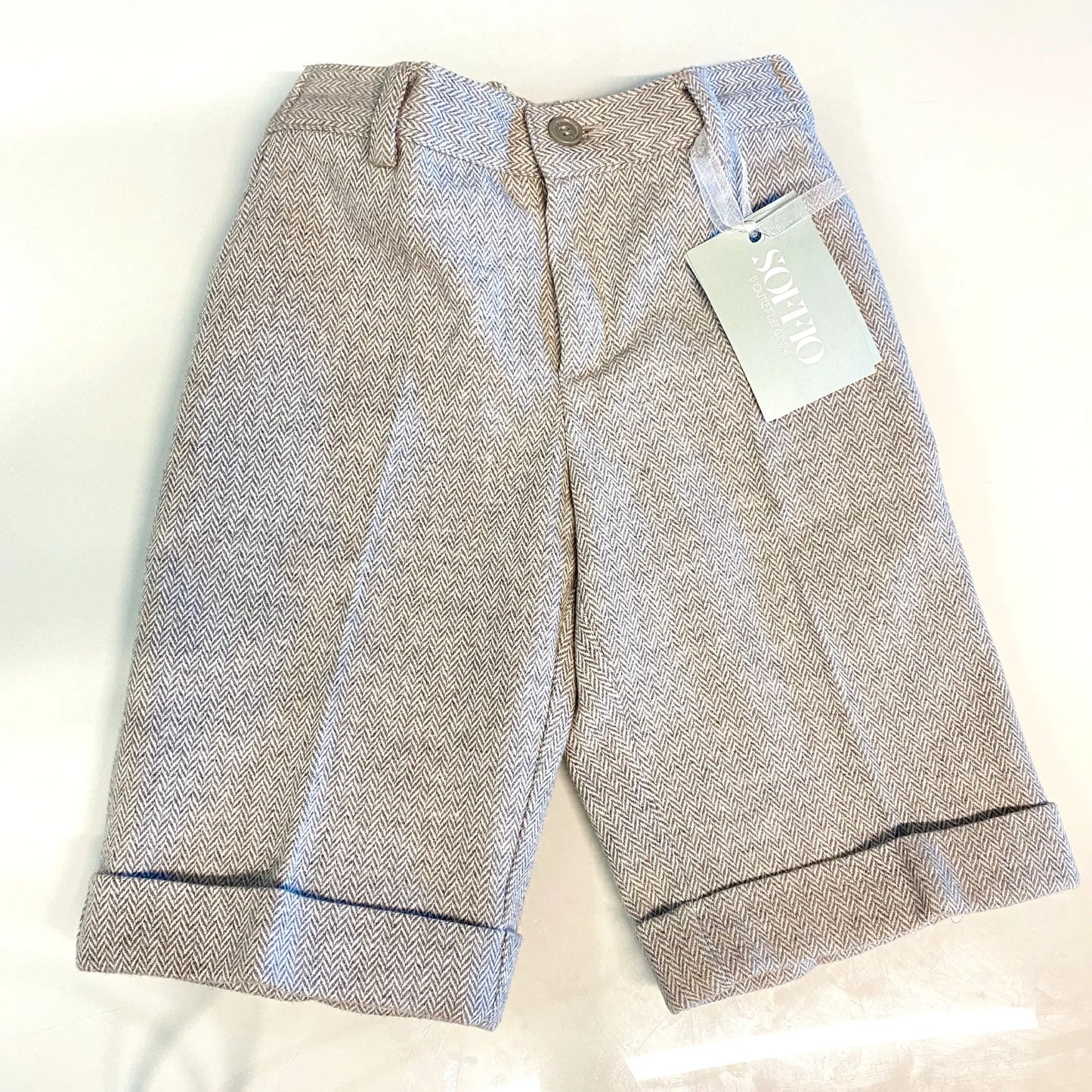 Bermuda elegante grigio in lana per bambino in outlet