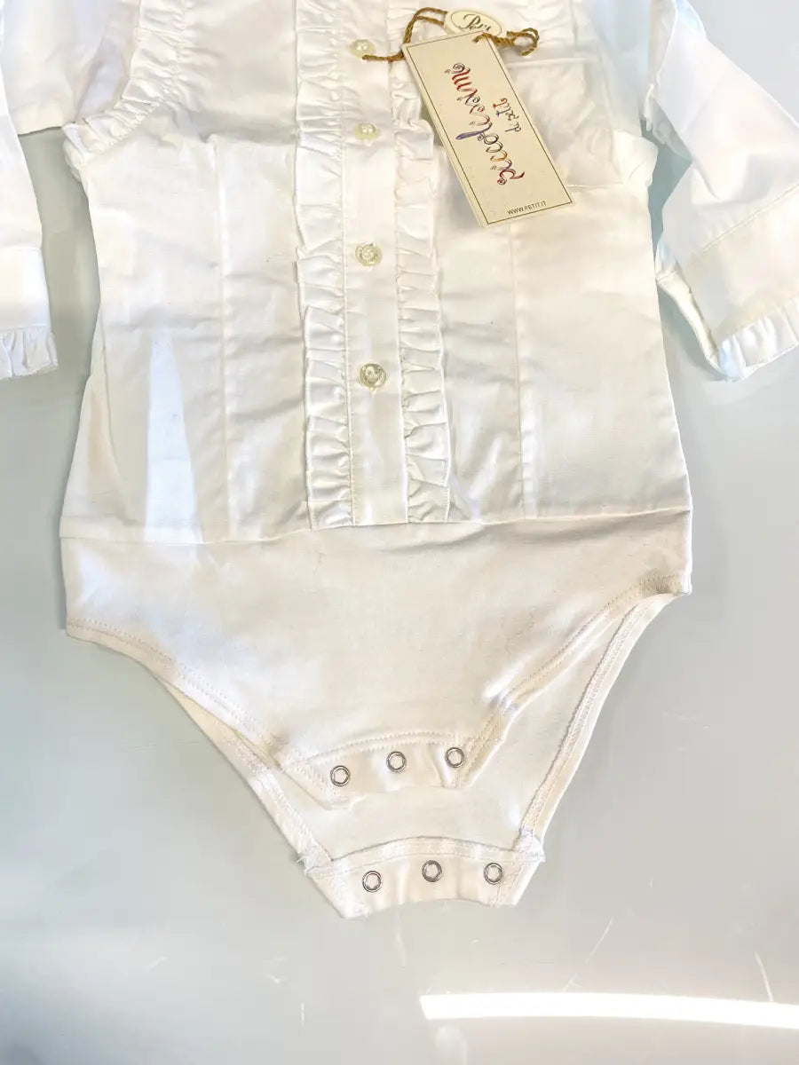 Body per neonata effetto camicia