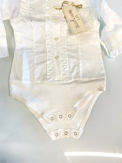 Body per neonata effetto camicia