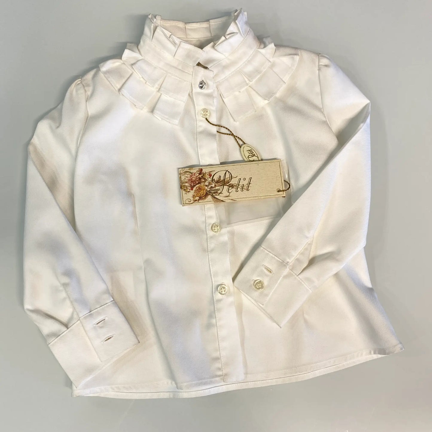 Camicia da cerimonia per bambina con rouches