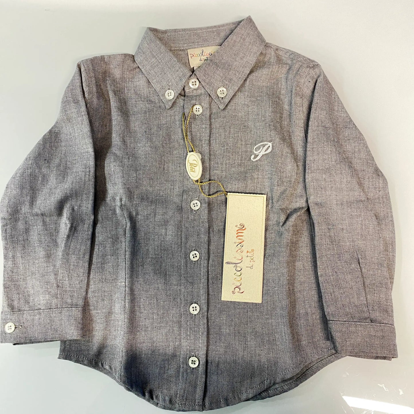 Camicia grigia per neonato e bambino in outlet