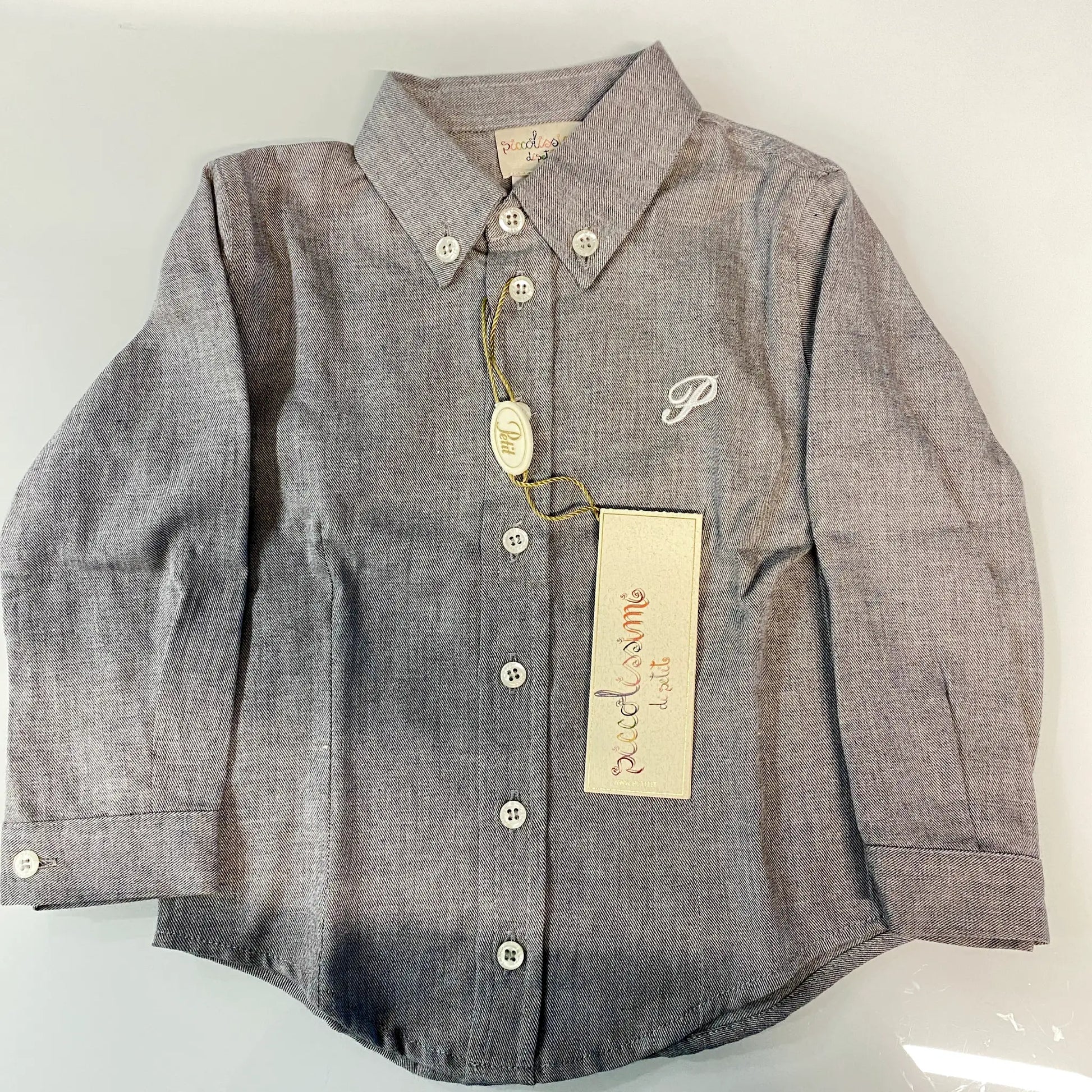 Camicia grigia per neonato e bambino in outlet